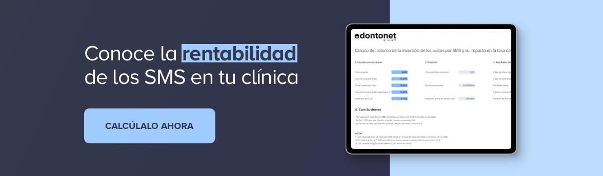 Calcula la rentabilidad de los recordatorios de citas dentales por SMS